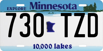 MN license plate 730TZD
