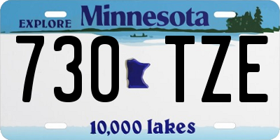 MN license plate 730TZE