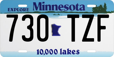 MN license plate 730TZF