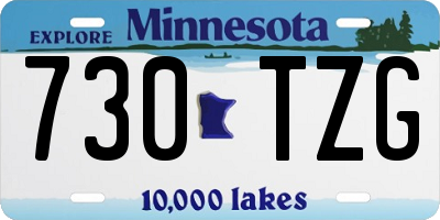 MN license plate 730TZG
