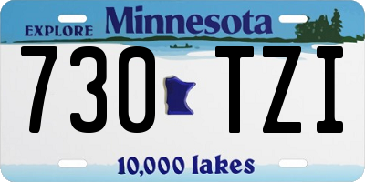 MN license plate 730TZI