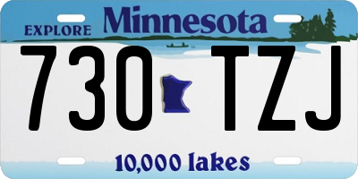 MN license plate 730TZJ