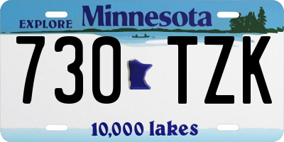 MN license plate 730TZK