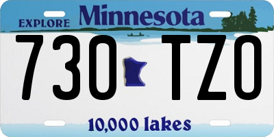 MN license plate 730TZO