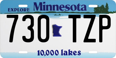 MN license plate 730TZP