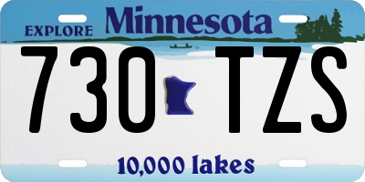 MN license plate 730TZS