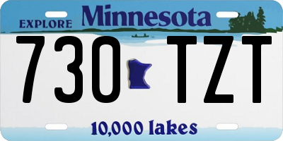 MN license plate 730TZT