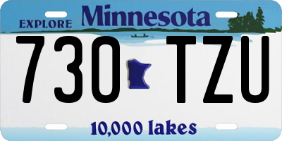 MN license plate 730TZU