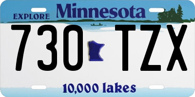 MN license plate 730TZX