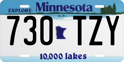 MN license plate 730TZY