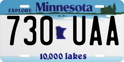 MN license plate 730UAA