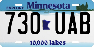 MN license plate 730UAB