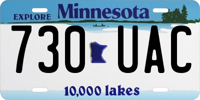 MN license plate 730UAC