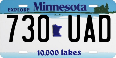 MN license plate 730UAD
