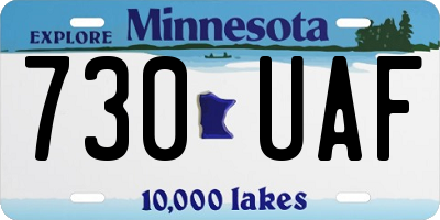 MN license plate 730UAF