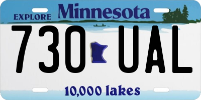MN license plate 730UAL