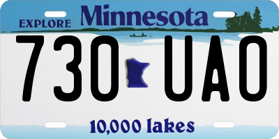 MN license plate 730UAO