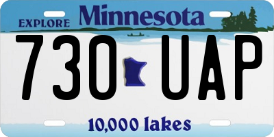 MN license plate 730UAP