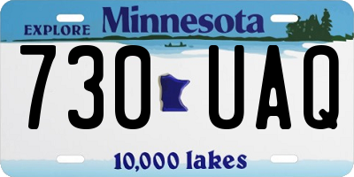 MN license plate 730UAQ