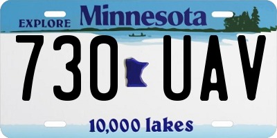 MN license plate 730UAV