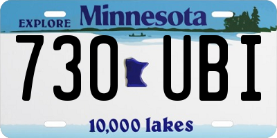 MN license plate 730UBI