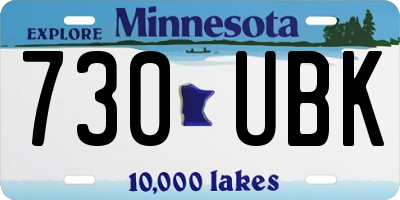 MN license plate 730UBK