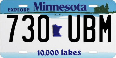 MN license plate 730UBM