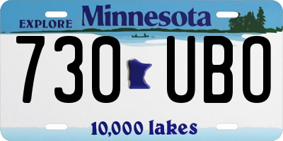 MN license plate 730UBO