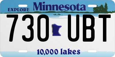 MN license plate 730UBT
