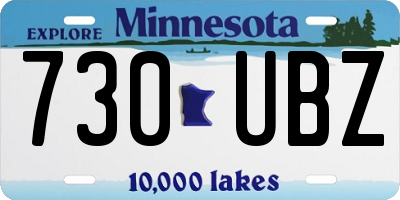 MN license plate 730UBZ