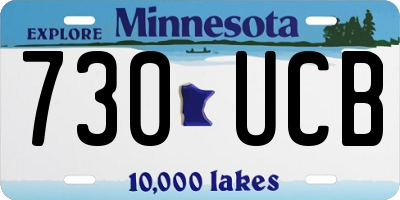 MN license plate 730UCB