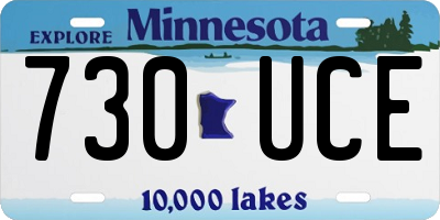 MN license plate 730UCE