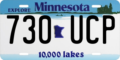 MN license plate 730UCP