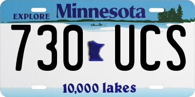 MN license plate 730UCS