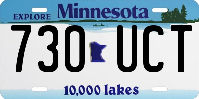 MN license plate 730UCT