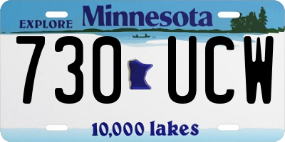 MN license plate 730UCW