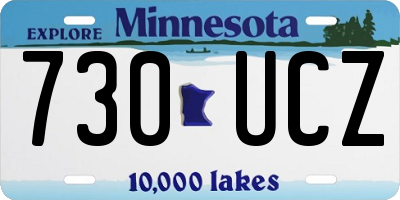 MN license plate 730UCZ