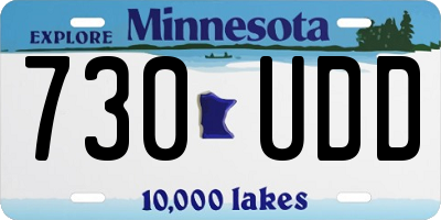 MN license plate 730UDD