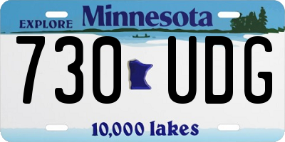 MN license plate 730UDG