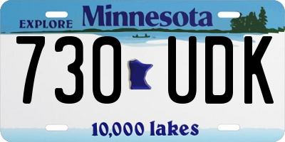 MN license plate 730UDK