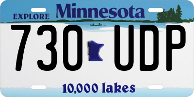 MN license plate 730UDP