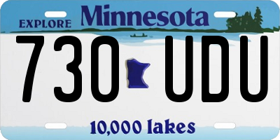 MN license plate 730UDU