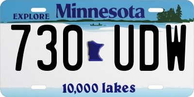 MN license plate 730UDW