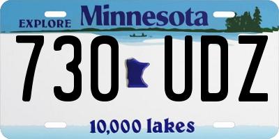 MN license plate 730UDZ