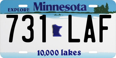 MN license plate 731LAF