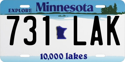 MN license plate 731LAK