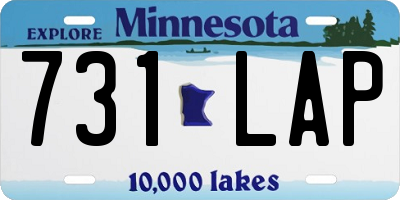 MN license plate 731LAP