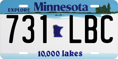 MN license plate 731LBC