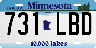 MN license plate 731LBD