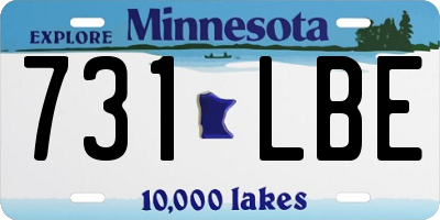 MN license plate 731LBE